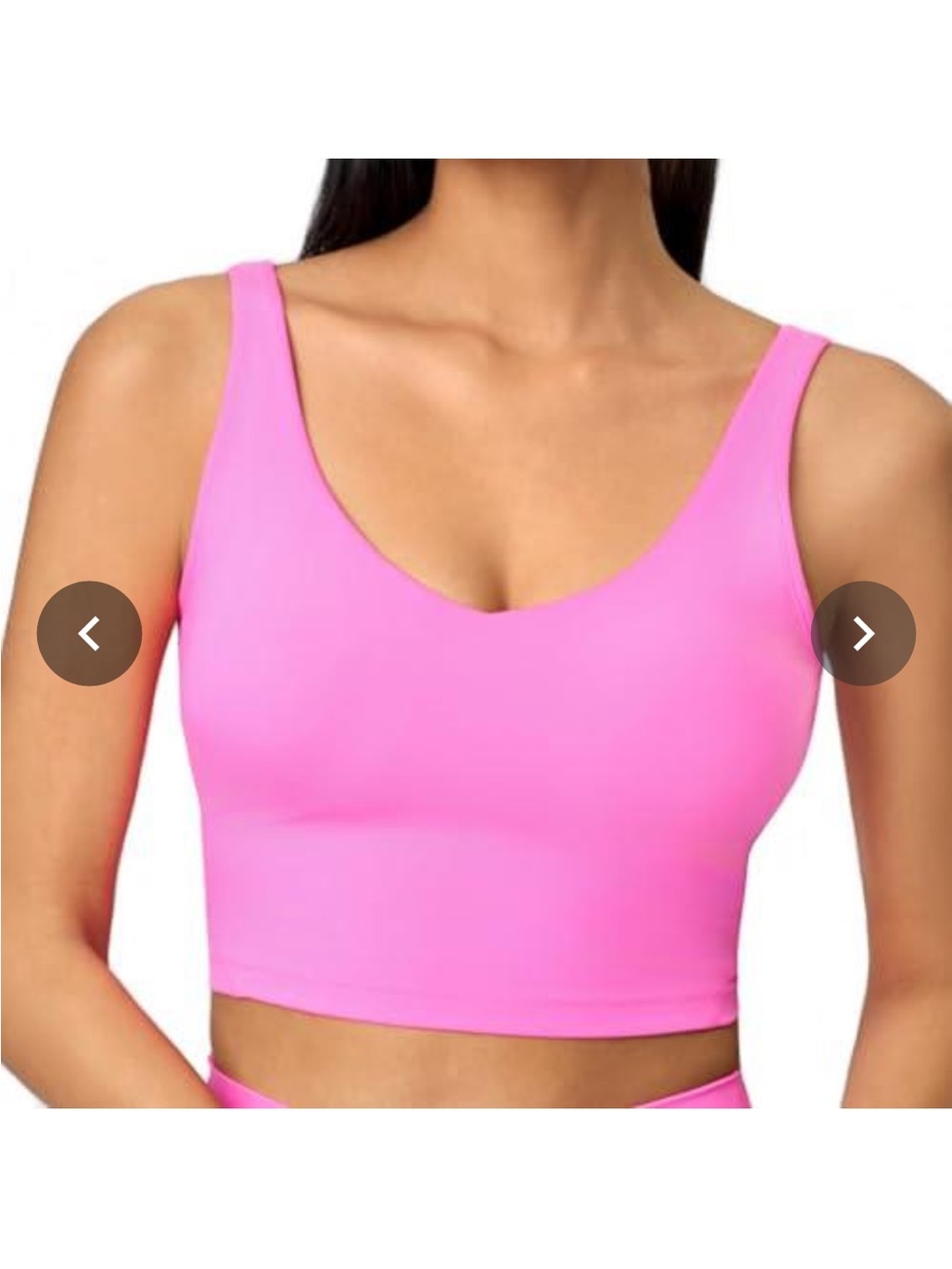 Seamless V-Neck Longline Crop Top in Bright Pink